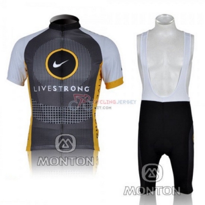 Livestrong Cycling Jersey Kit Short Sleeve 2010 Gray And Yellow