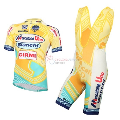 2016 Team Mercatone Uno yellow Short Sleeve Cycling Jersey And Bib Shorts Kit