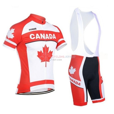 2018 Canada Cycling Jersey Kit Short Sleeve Orange and White