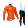 STRAVA Cycling Jersey Kit Long Sleeve 2020 Orange