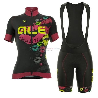 ALE Cycling Jersey Kit Short Sleeve 2018 Black Pink