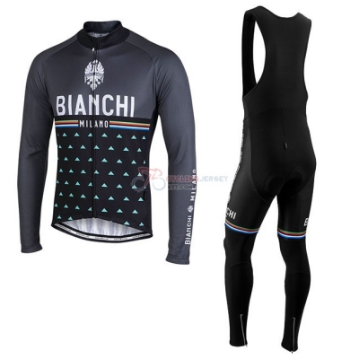 Bianchi Milano Nalles Cycling Jersey Kit Long Sleeve Black