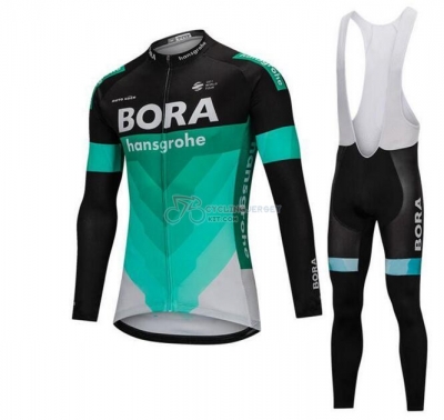 Bora Cycling Jersey Kit Long Sleeve Green and Black
