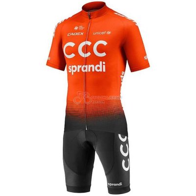 CCC Team Cycling Jersey Kit Short Sleeve 2020 Orange Black