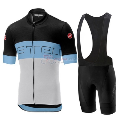 Castelli Prologo 6 Cycling Jersey Kit Short Sleeve 2019 Black Celeste White