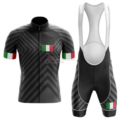 Italy Cycling Jersey Kit Short Sleeve 2020 Black
