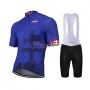 Slovakia Cycling Jersey Kit Short Sleeve 2019 Blue Black