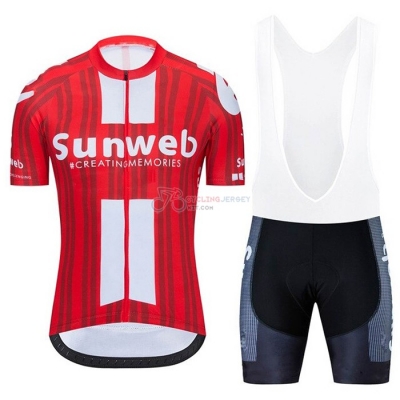 Sunweb Cycling Jersey Kit Short Sleeve 2020 Red