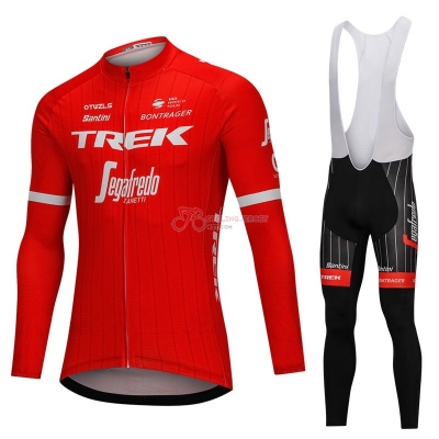 Trek Segafredo Cycling Jersey Kit Long Sleeve Red