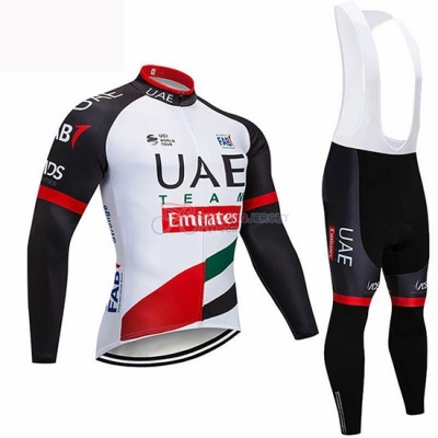 UCI Mondo Campione UAE Cycling Jersey Kit Long Sleeve 2019 White Black Red