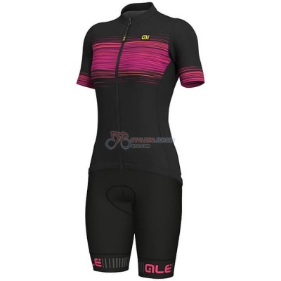 Women ALE Cycling Jersey Kit Short Sleeve 2020 Fuchsia Black