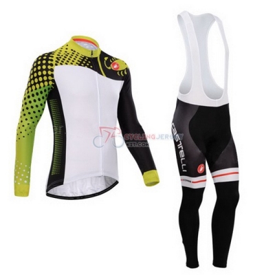 Castelli Cycling Jersey Kit Long Sleeve 2014 White And Yellow