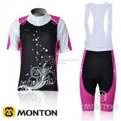 Women Cycling Jersey Kit Monton Short Sleeve 2011 Pink And Black