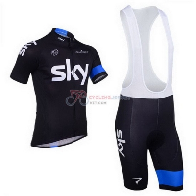 Sky Cycling Jersey Kit Short Sleeve 2013 Blue And Black