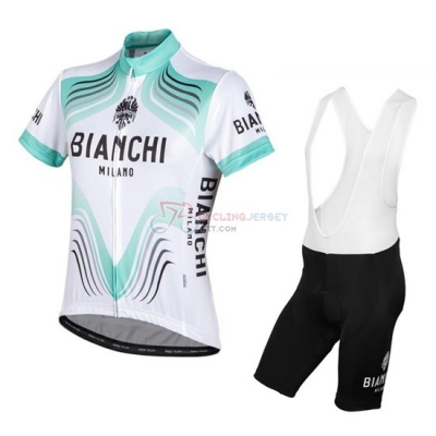 Bianchi Cycling Jersey Kit Short Sleeve 2016 White And Green
