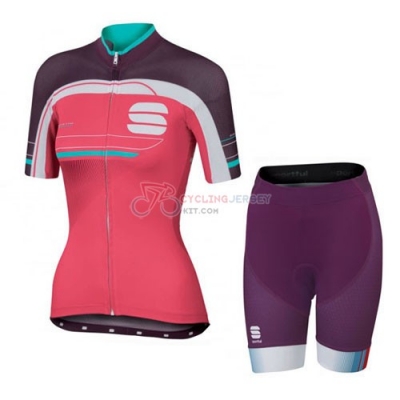 Women Cycling Jersey Kit Sportful Short Sleeve 2016 Red And Green