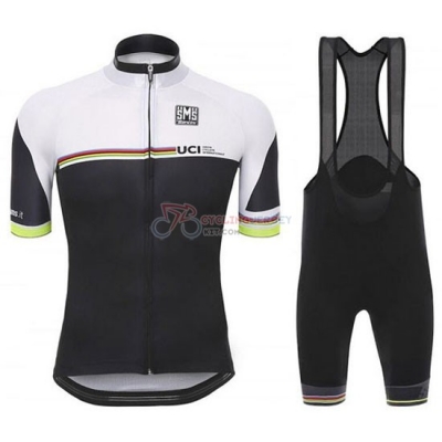 UCI Cycling Jersey Kit Short Sleeve 2016 White And Black