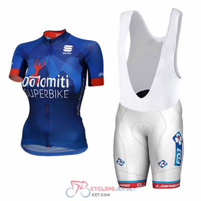 2017 Women Dotomini Superbike Cycling Jersey Kit Short Sleeve blue