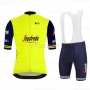 Segafredo Zanetti Cycling Jersey Kit Short Sleeve 2020 Yellow Azul