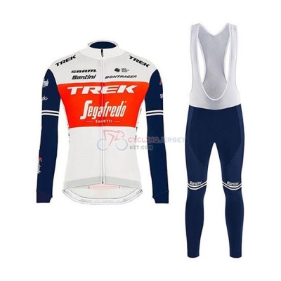 Trek Segafredo Cycling Jersey Kit Long Sleeve 2020 White Red Black