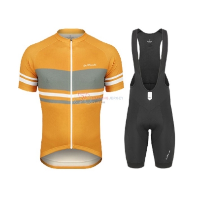 De Marchi Cycling Jersey Kit Short Sleeve 2021 Yellow Gray