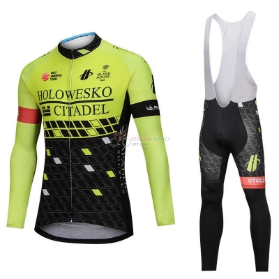 Holowesko Citadel Cycling Jersey Kit Long Sleeve Green and Black