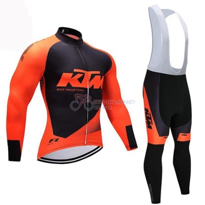 KTM Cycling Jersey Kit Long Sleeve 2019 Black Orange