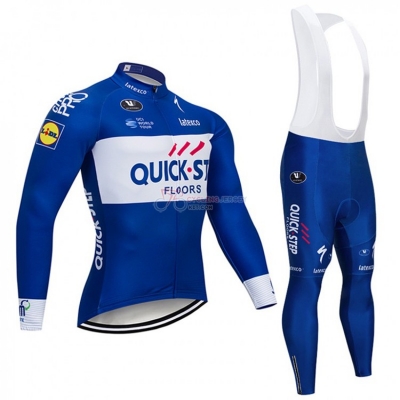 Quick Step Floors Cycling Jersey Kit Long Sleeve 2018 Blue and White