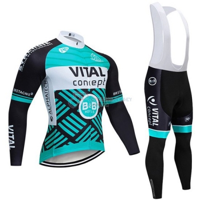 Vital Concept Cycling Jersey Kit Long Sleeve 2019 Blue White Black