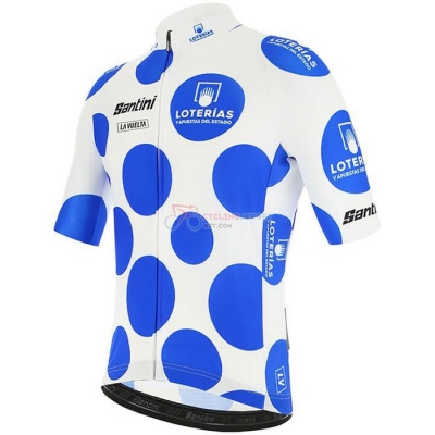Vuelta Espana Cycling Jersey Kit Short Sleeve 2020 Blue White