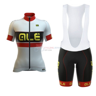Women ALE Graphics Prr Bermuda Short Sleeve Cycling Jersey and Bib Shorts Kit 2017 white