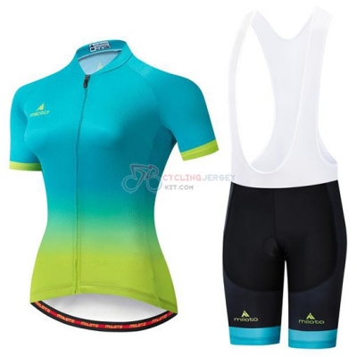 Women Miloto Cycling Jersey Kit Short Sleeve 2019 Blue Green