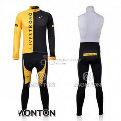 Livestrong Cycling Jersey Kit Long Sleeve 2009 Black And Yellow
