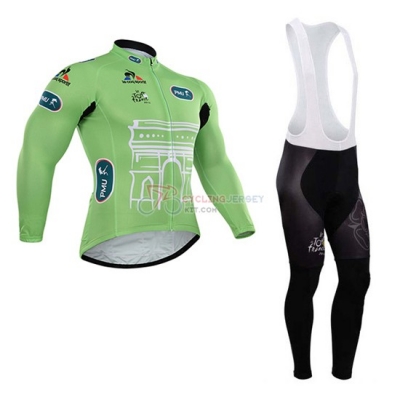 Tour De France Cycling Jersey Kit Long Sleeve 2015 Green