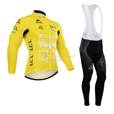 Tour De France Cycling Jersey Kit Long Sleeve 2015 Yellow