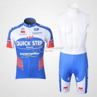 Quick Step Cycling Jersey Kit Short Sleeve 2011 White And Blue