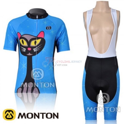 Women Cycling Jersey Kit Monton Short Sleeve 2011 Blue And Black