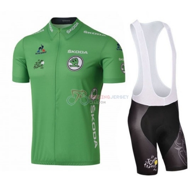 Tour De France Cycling Jersey Kit Short Sleeve 2016 Green