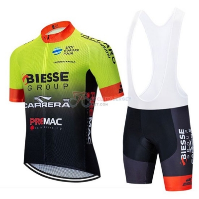 Biesse Carrera Cycling Jersey Kit Short Sleeve 2020 Green Black