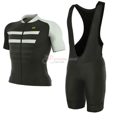 ALE Prr 2.0 Piuma Short Sleeve Cycling Jersey and Bib Shorts Kit 2017 black and white