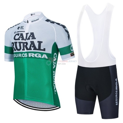 Caja Rural Cycling Jersey Kit Short Sleeve 2021 Rural White Green