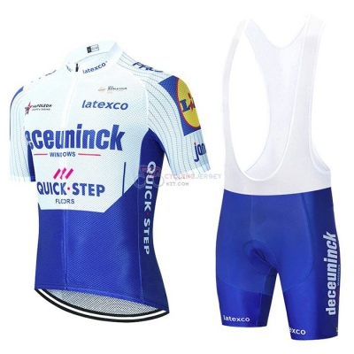 Deceuninck Quick Step Cycling Jersey Kit Short Sleeve 2020 White Azul(1)