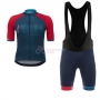 Nimes Vuelta Espana Short Sleeve Cycling Jersey and Bib Shorts Kit 2017 blue and red