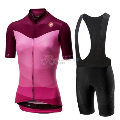 Women Castelli Tabula Cycling Jersey Kit Short Sleeve 2019 Pink