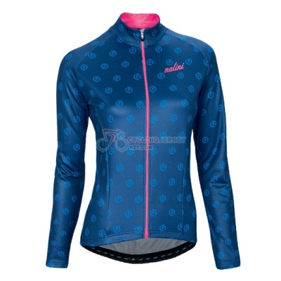 Women Nalini Cycling Jersey Kit Long Sleeve 2016 rouge And Blue