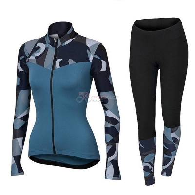 Women Orbea Cycling Jersey Kit Long Sleeve 2018 Bluee