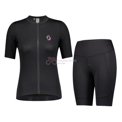Women Scott Cycling Jersey Kit Short Sleeve 2021 Black
