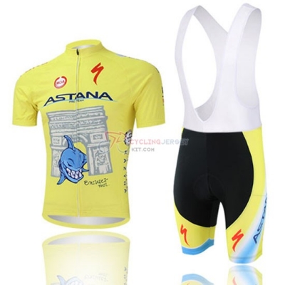 Astana Cycling Jersey Kit Short Sleeve 2014 Yellow