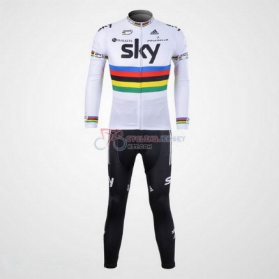 Sky Cycling Jersey Kit Long Sleeve 2012 Red And White