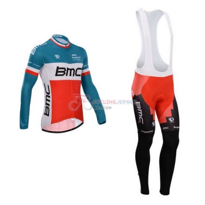 BMC Cycling Jersey Kit Long Sleeve 2014 Blue And Orange